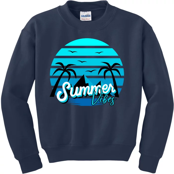 Summer Vibes Tropical Beach Vacation Kids Sweatshirt