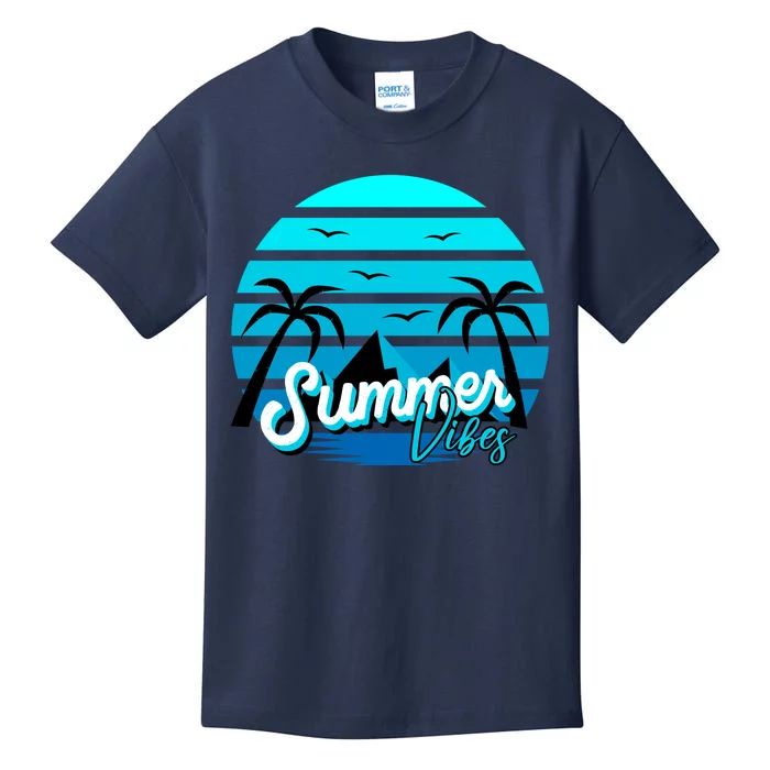 Summer Vibes Tropical Beach Vacation Kids T-Shirt