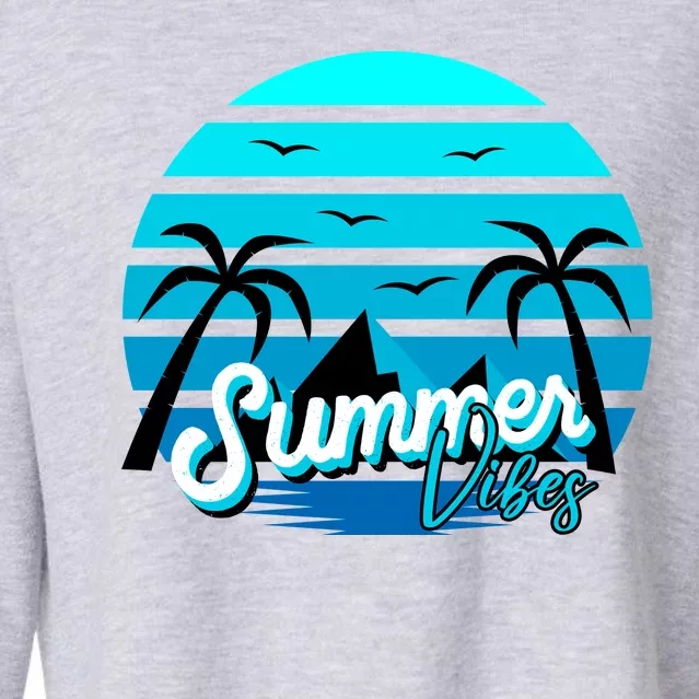 Summer Vibes Tropical Beach Vacation Cropped Pullover Crew