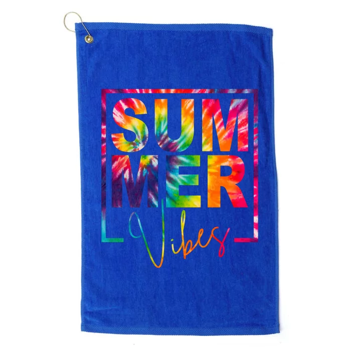 Summer Vibes Tie Dye Colorful Fun Platinum Collection Golf Towel