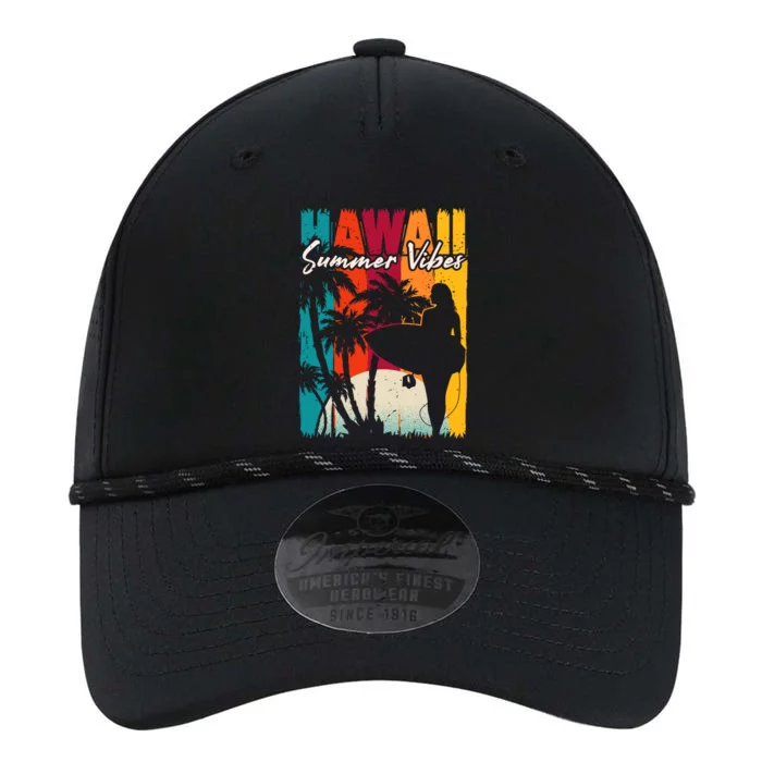 Surfing Vintage Tropical Plam Beach Hawaii Summer Gift Performance The Dyno Cap