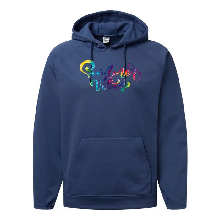 Summer Vibes Tie Dye Colorful Performance Fleece Hoodie