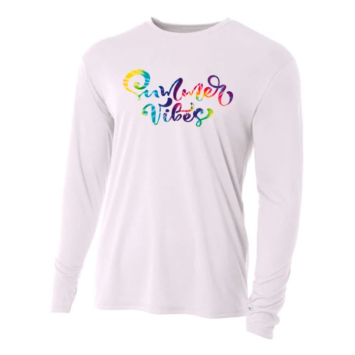 Summer Vibes Tie Dye Colorful Cooling Performance Long Sleeve Crew