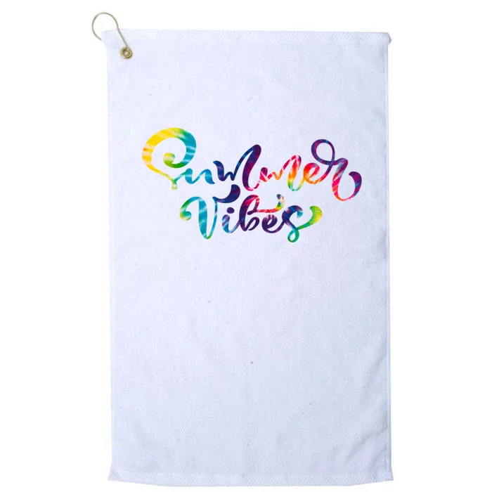 Summer Vibes Tie Dye Colorful Platinum Collection Golf Towel