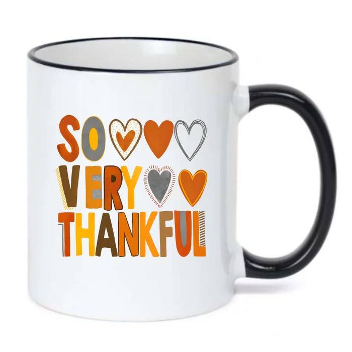 So Very Thankful Autumn Vibes Black Color Changing Mug