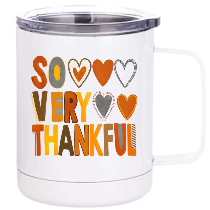 So Very Thankful Autumn Vibes Front & Back 12oz Stainless Steel Tumbler Cup