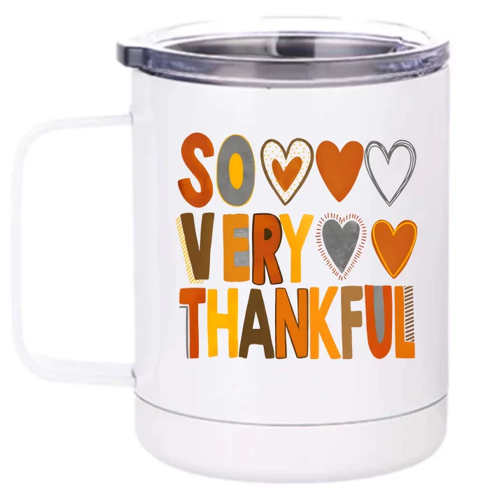 So Very Thankful Autumn Vibes Front & Back 12oz Stainless Steel Tumbler Cup