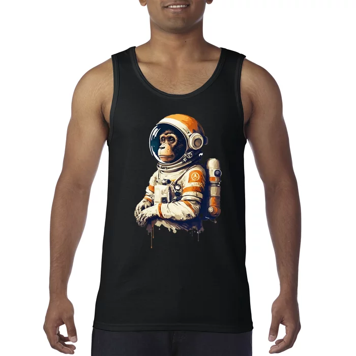 space vintage travel astronaut monkey astronaut Tank Top