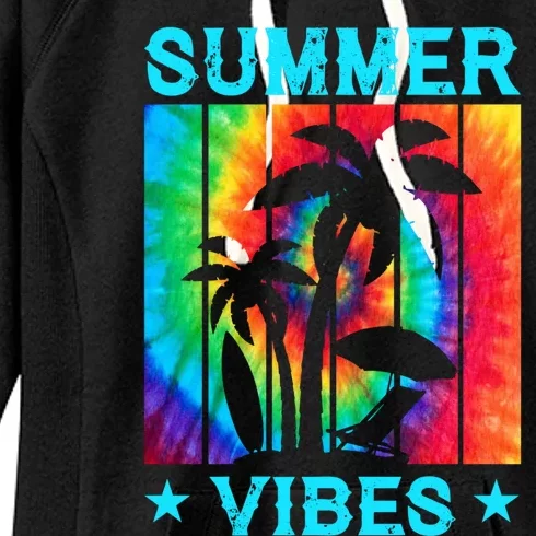 Summer Vibes Tie Dye Summer Beach Matching Family Vacation Gift Women's Fleece Hoodie