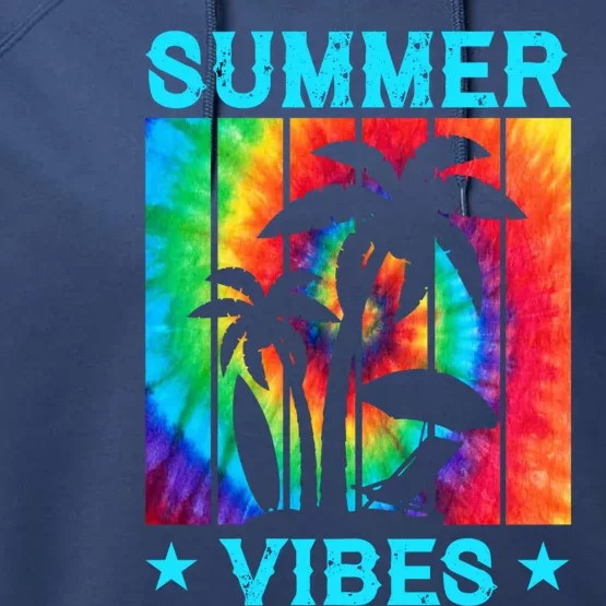 Summer Vibes Tie Dye Summer Beach Matching Family Vacation Gift Performance Fleece Hoodie