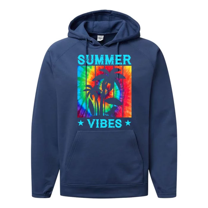 Summer Vibes Tie Dye Summer Beach Matching Family Vacation Gift Performance Fleece Hoodie