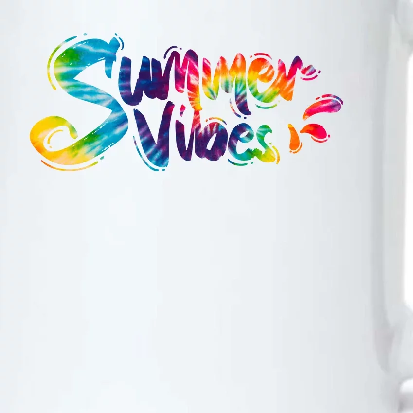 Summer Vibes Tie Dye Rainbow Black Color Changing Mug