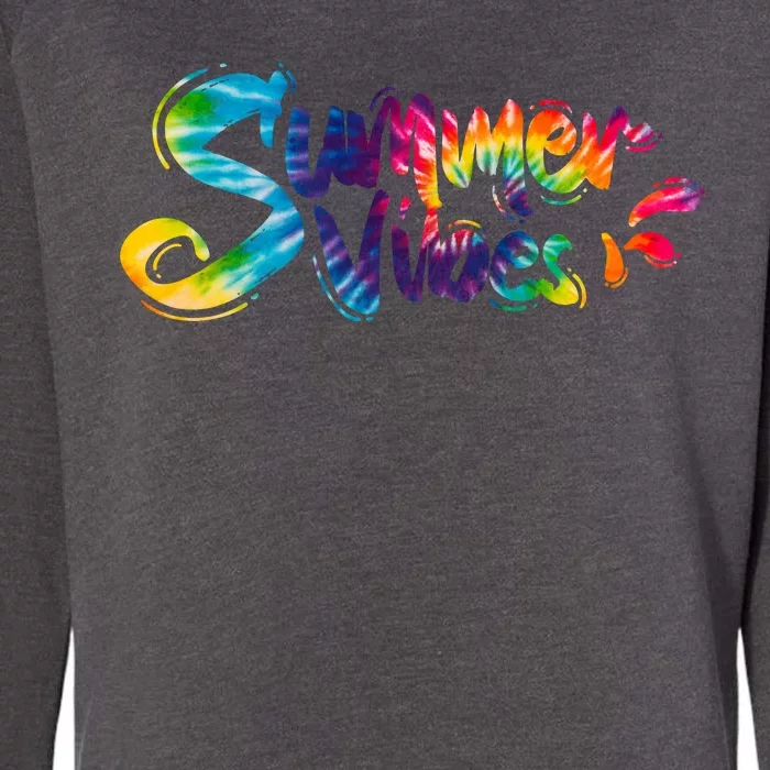 Summer Vibes Tie Dye Rainbow Womens California Wash Sweatshirt