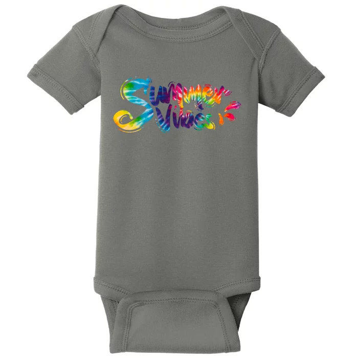 Summer Vibes Tie Dye Rainbow Baby Bodysuit