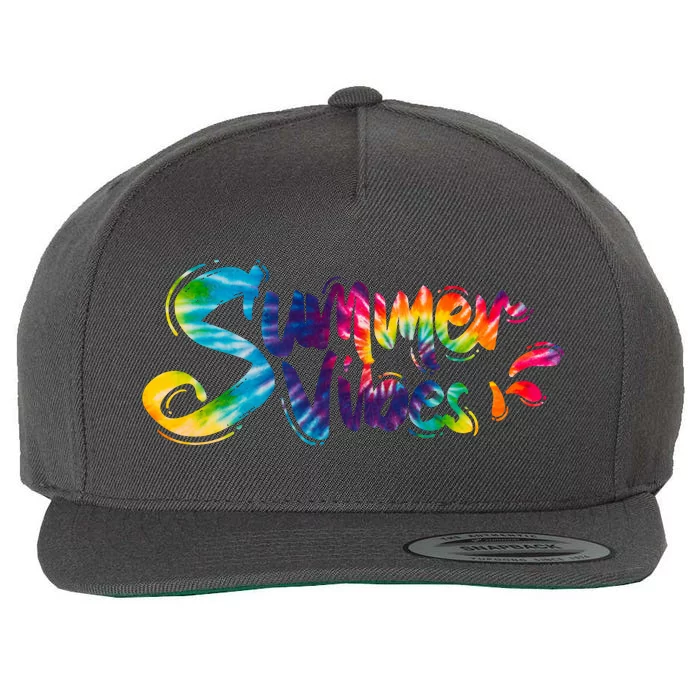 Summer Vibes Tie Dye Rainbow Wool Snapback Cap