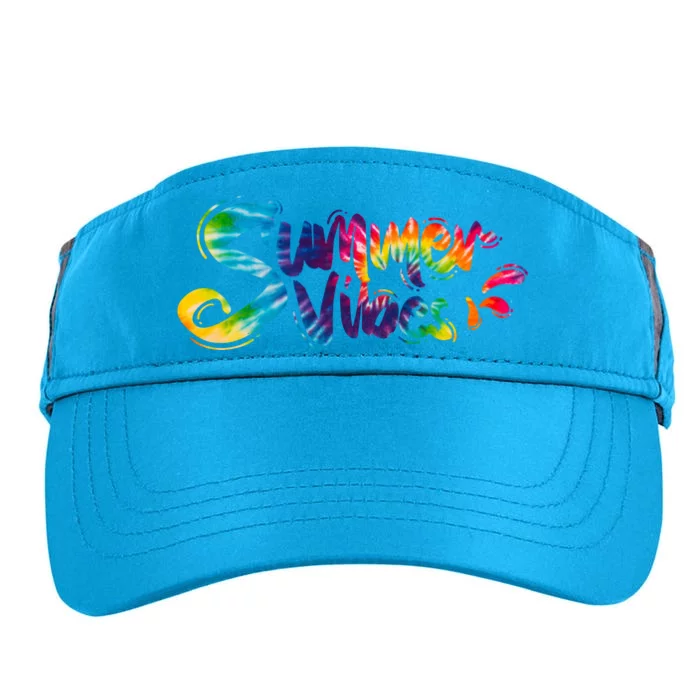 Summer Vibes Tie Dye Rainbow Adult Drive Performance Visor