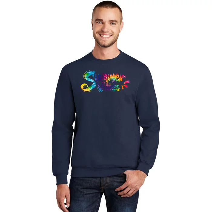 Summer Vibes Tie Dye Rainbow Sweatshirt