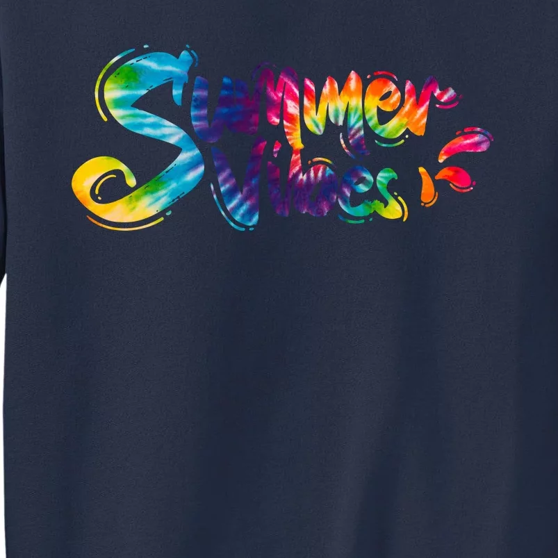 Summer Vibes Tie Dye Rainbow Sweatshirt