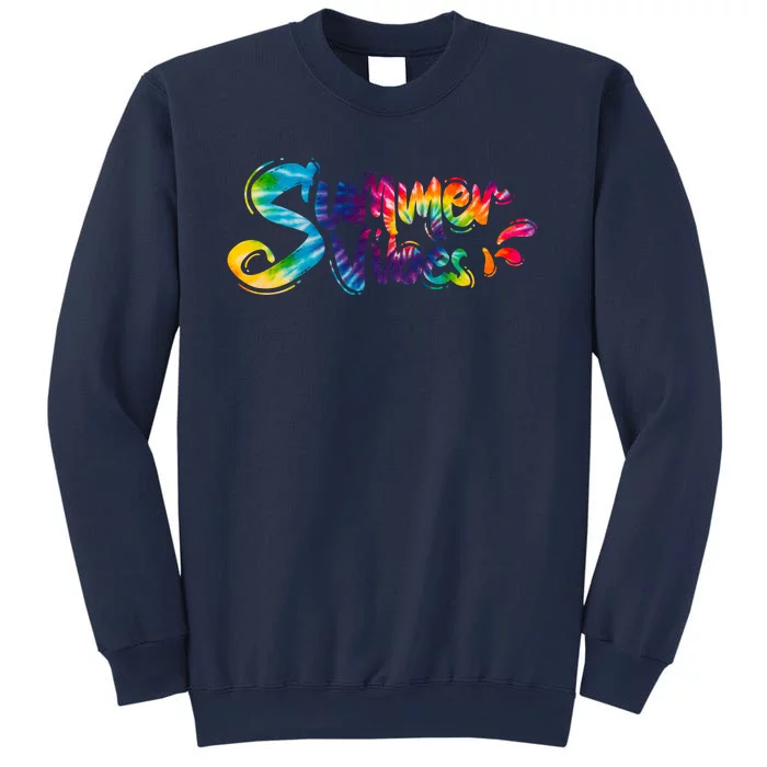 Summer Vibes Tie Dye Rainbow Sweatshirt