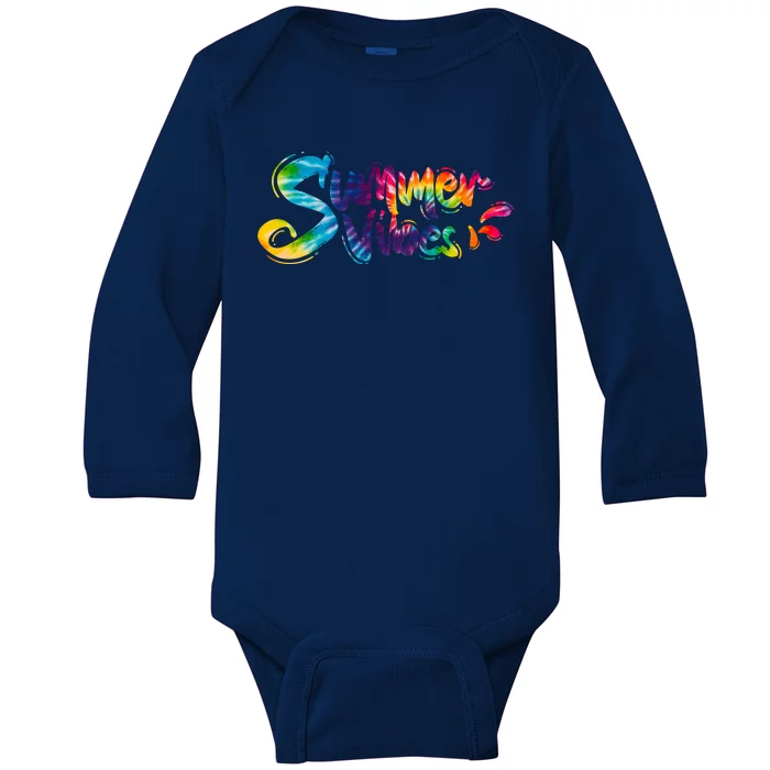 Summer Vibes Tie Dye Rainbow Baby Long Sleeve Bodysuit