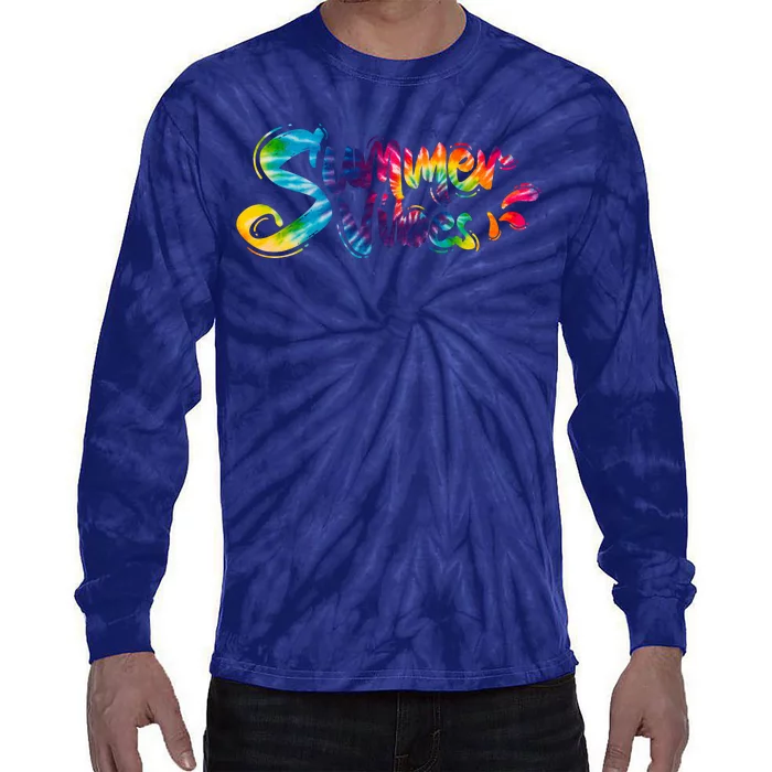 Summer Vibes Tie Dye Rainbow Tie-Dye Long Sleeve Shirt