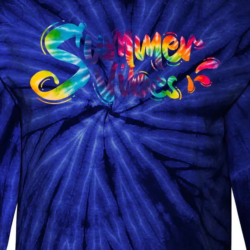 Summer Vibes Tie Dye Rainbow Tie-Dye Long Sleeve Shirt