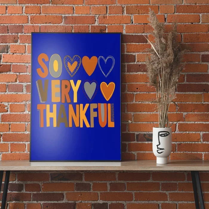 So Very Thankful Fall Vibes Autumn Heart Thanksgiving Outfit Gift Poster