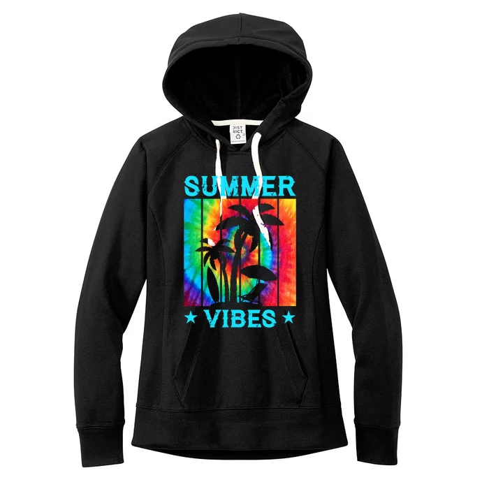 Summer Vibes Tie Dye Summer Beach Matching Family Vacation Gift Women's Fleece Hoodie