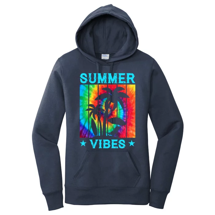 Summer Vibes Tie Dye Summer Beach Matching Family Vacation Gift Women's Pullover Hoodie