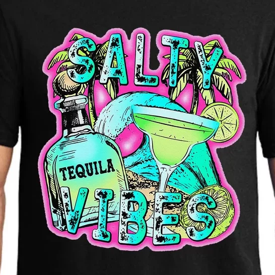 Salty Vibes Tequila Margarita Summer Drinking Beach Party Pajama Set