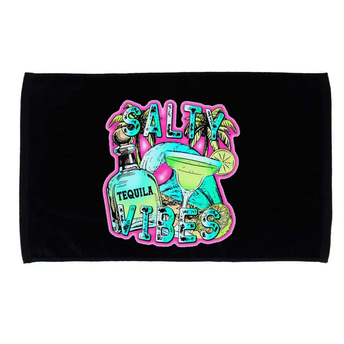 Salty Vibes Tequila Margarita Summer Drinking Beach Party Microfiber Hand Towel