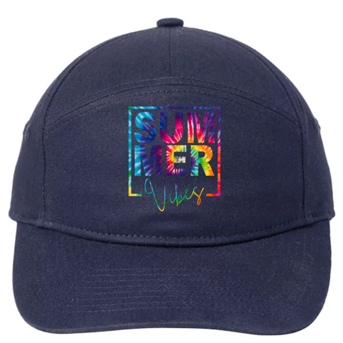 Summer Vibes Tie Dye Vacation Gift 7-Panel Snapback Hat