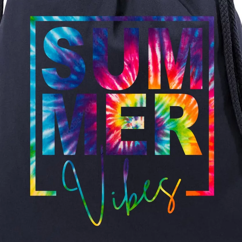 Summer Vibes Tie Dye Vacation Gift Drawstring Bag