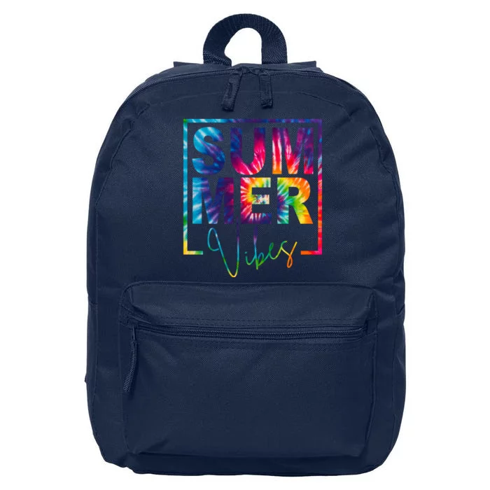 Summer Vibes Tie Dye Vacation Gift 16 in Basic Backpack