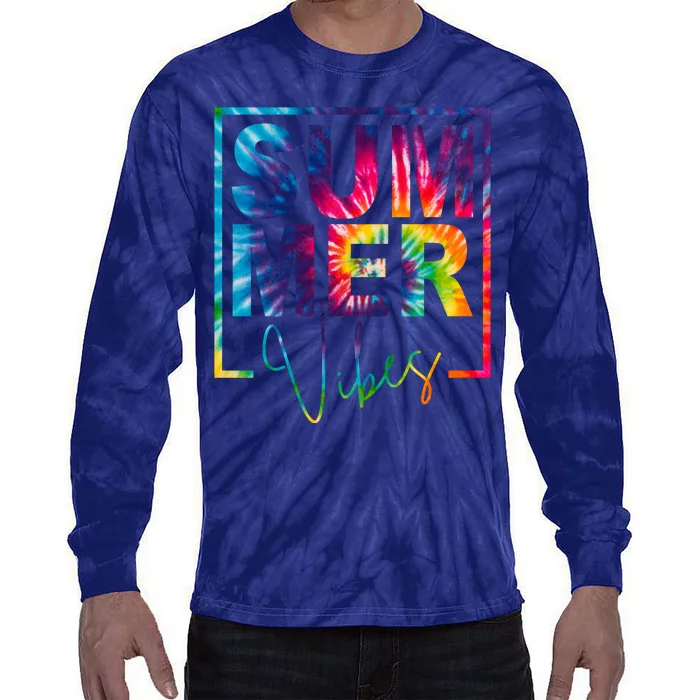 Summer Vibes Tie Dye Vacation Gift Tie-Dye Long Sleeve Shirt