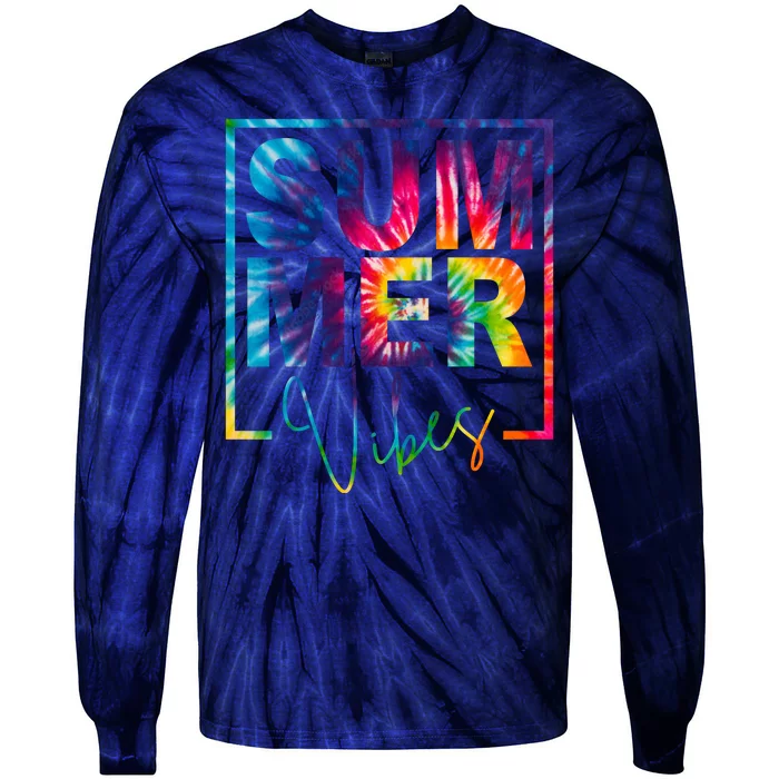 Summer Vibes Tie Dye Vacation Gift Tie-Dye Long Sleeve Shirt