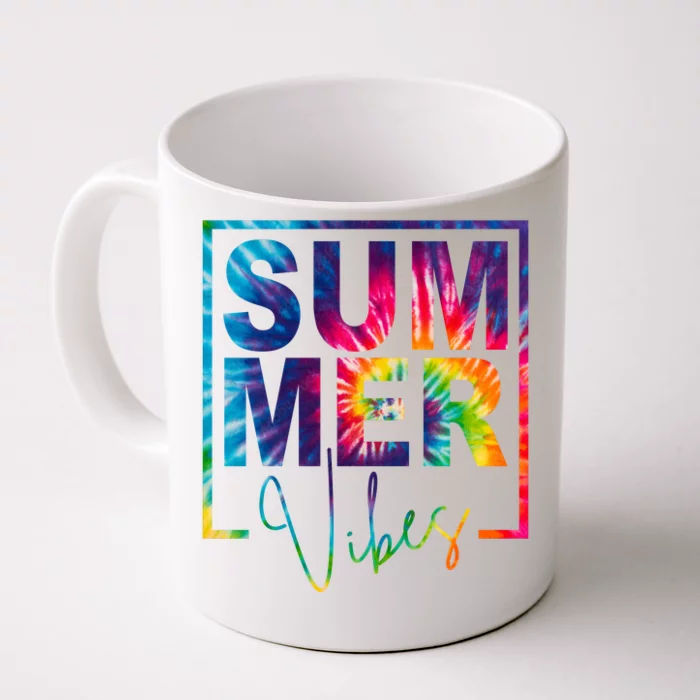 Summer Vibes Tie Dye Vacation Gift Front & Back Coffee Mug