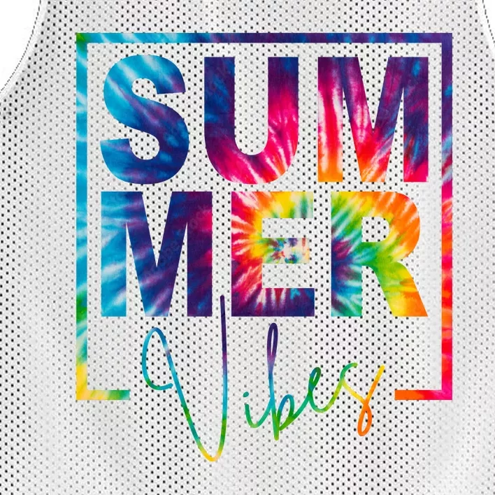 Summer Vibes Tie Dye Vacation Gift Mesh Reversible Basketball Jersey Tank