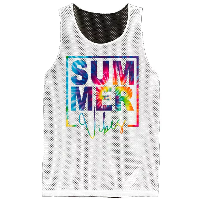 Summer Vibes Tie Dye Vacation Gift Mesh Reversible Basketball Jersey Tank