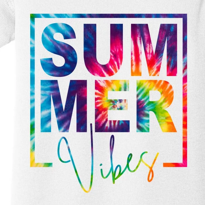 Summer Vibes Tie Dye Vacation Gift Baby Bodysuit