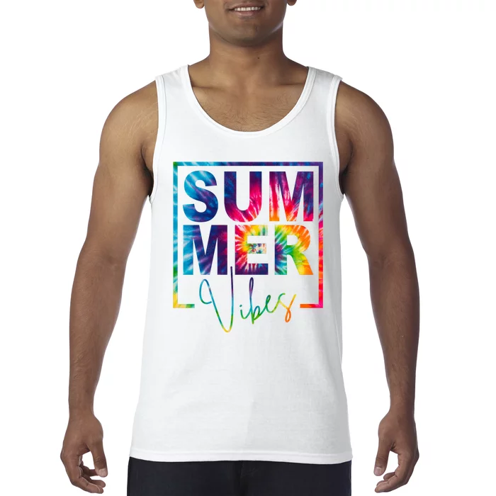 Summer Vibes Tie Dye Vacation Gift Tank Top