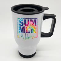 Summer Vibes Tie Dye Vacation Gift Stainless Steel Travel Mug