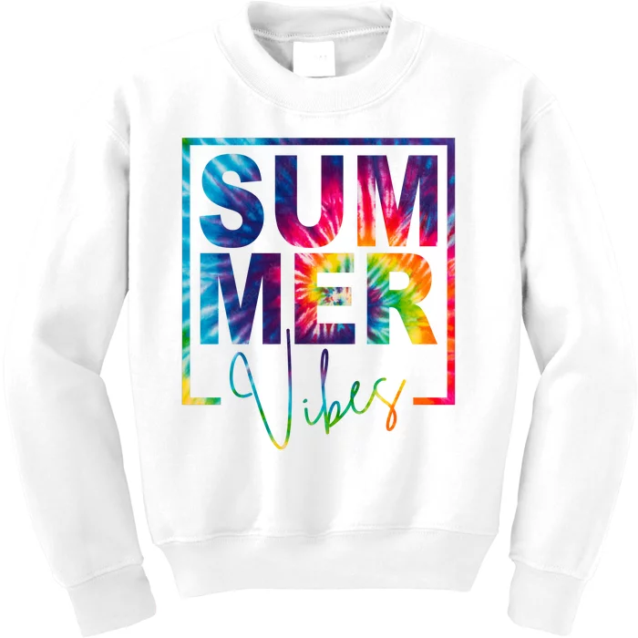 Summer Vibes Tie Dye Vacation Gift Kids Sweatshirt