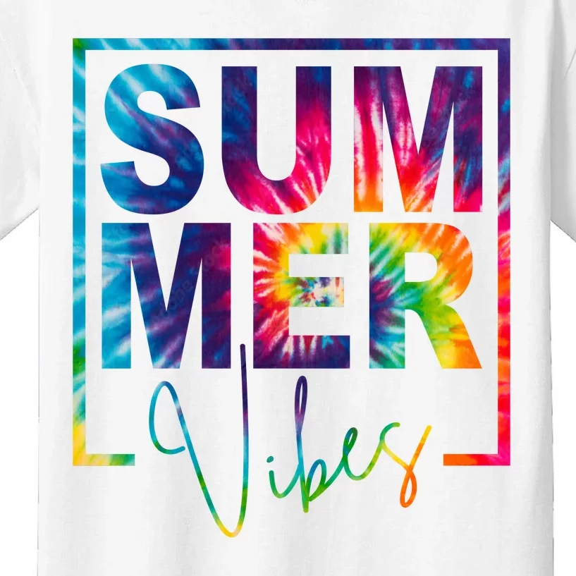 Summer Vibes Tie Dye Vacation Gift Kids T-Shirt