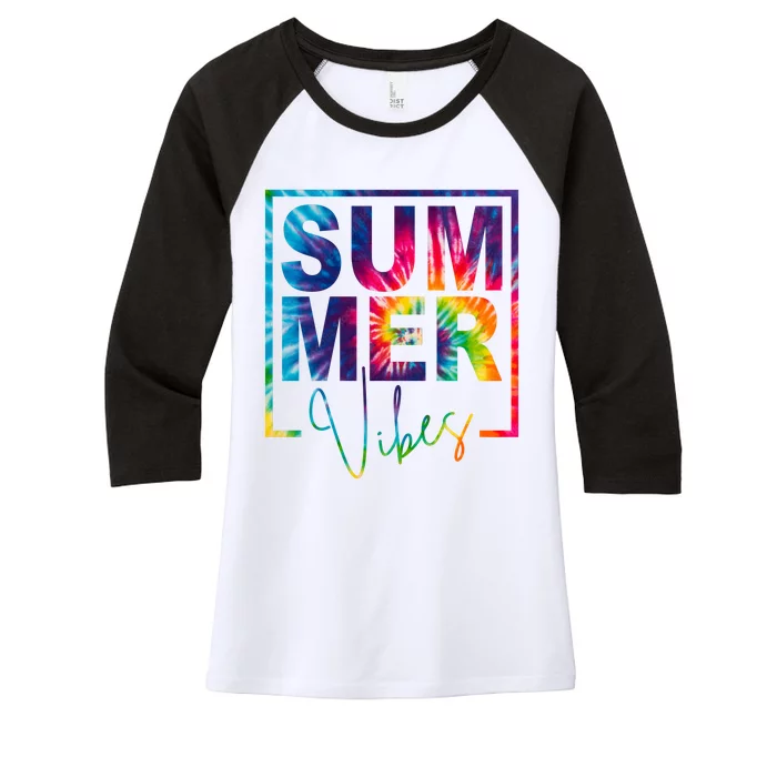 Summer Vibes Tie Dye Vacation Gift Women's Tri-Blend 3/4-Sleeve Raglan Shirt