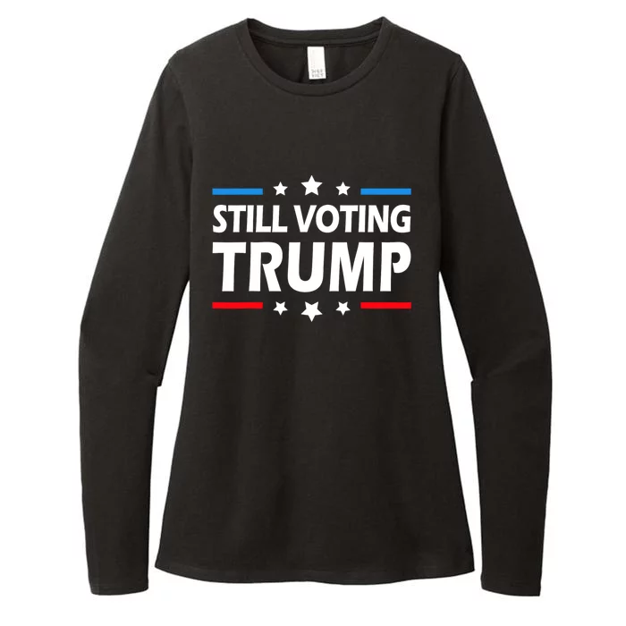 Still Voting Trump 2024 Patriotic American Flag Womens CVC Long Sleeve Shirt