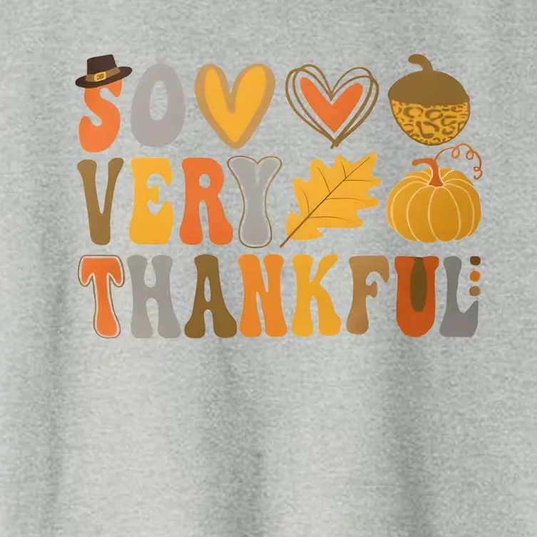 So Very Thankful Cute New Thanksgiving With Hearts Gift Women's Crop Top Tee