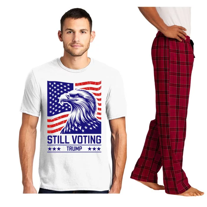 Still Voting Trump 2024 Patriotic American Flag Pajama Set