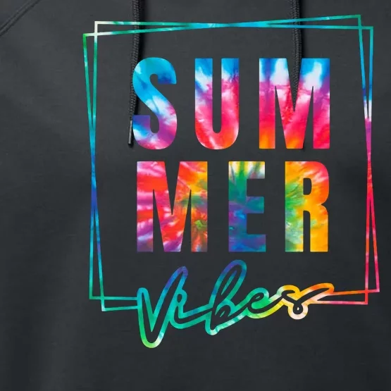 Summer Vibes Tie Dye Summer Vacation Performance Fleece Hoodie