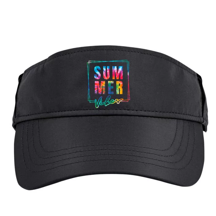 Summer Vibes Tie Dye Summer Vacation Adult Drive Performance Visor